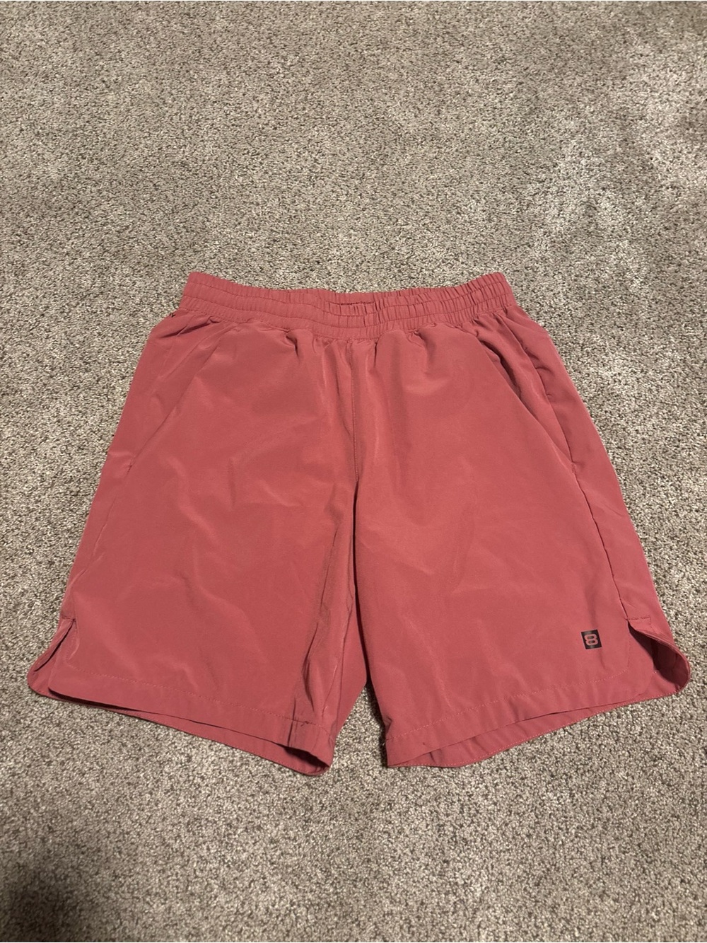 Men's Athletic Shorts in Dusty Rose with Elastic Waist